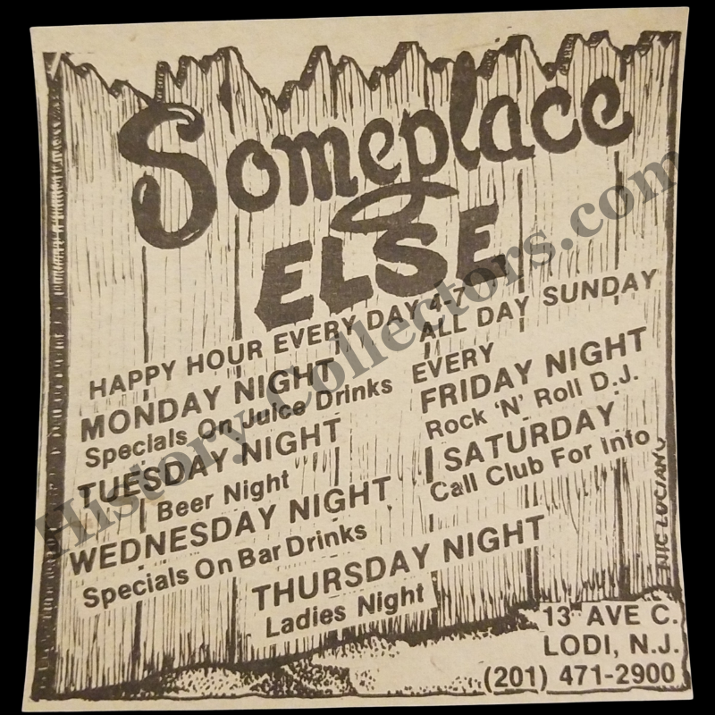 1980 Someplace Else Print Advertisement Clipping - 13 Avenue C Lodi New Jersey - Neighborhood Bar - Local Tavern - Late Cold War Era - Ready For Framing