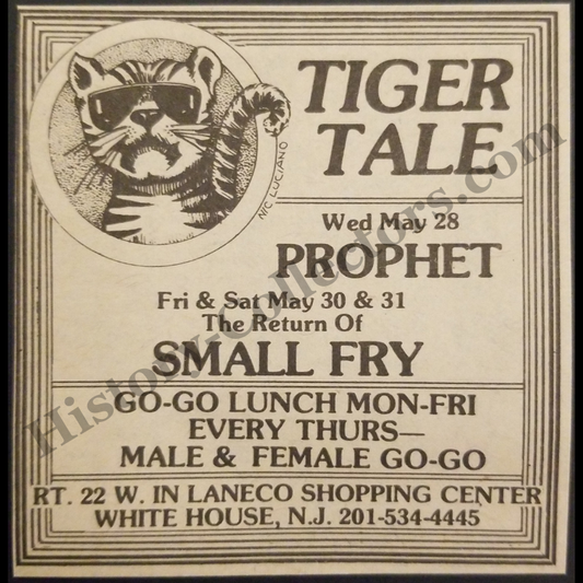 1980 Tiger Tale Print Advertisement Clipping - Route 22 West Whitehouse New Jersey - Urban Nightlife Entertainment - Cold War Era - Ready For Framing