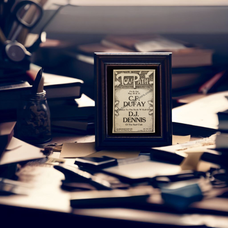 1980 Tow Path Print Advertisement Clipping - 240 Browertown Road West Paterson New Jersey - C.F. Dufay - D.J. Dennis Of The Surf Club - Late Cold War Era - Ready For Framing