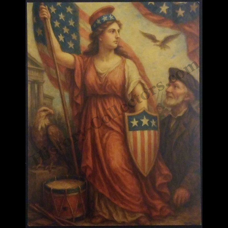 2026 History-Collectors.com Commercial Advertising Trade Card - 1800s Patriotic Americana - Limited Print Run Of 100 Available