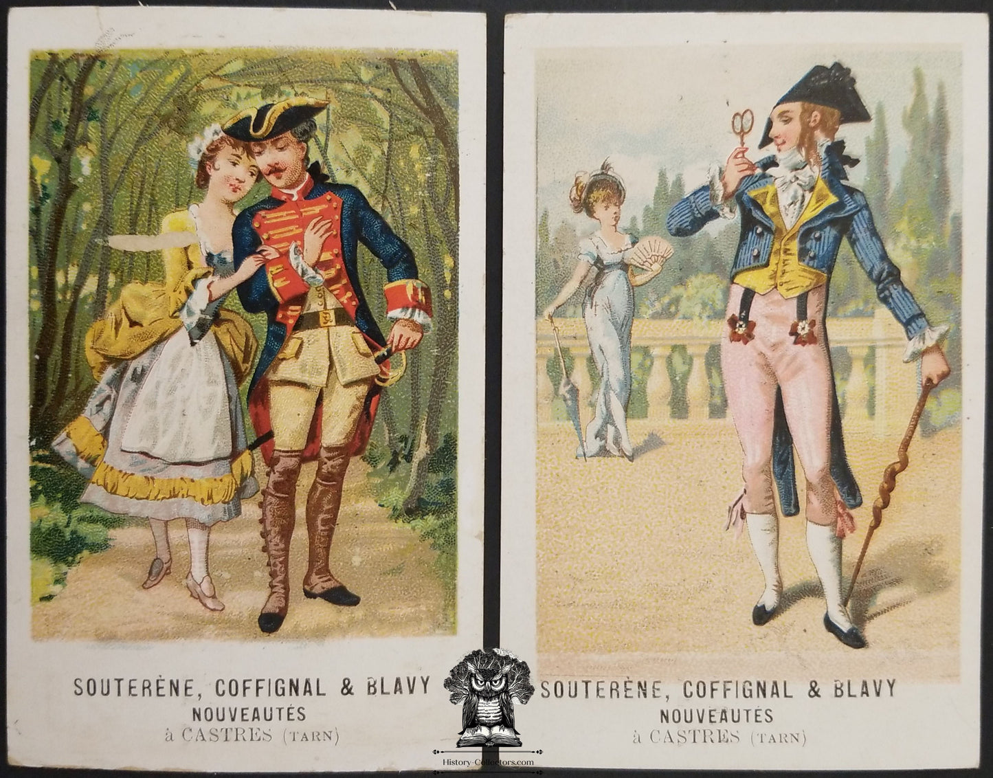 Antique French Advertising Trade Card Lot x2 - Souterene Coffignal & Blavy
