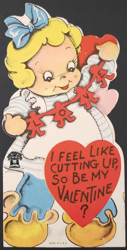 Vintage Children's Exchange Valentine's Day Card - Grace Drayton ? Paper Dolls