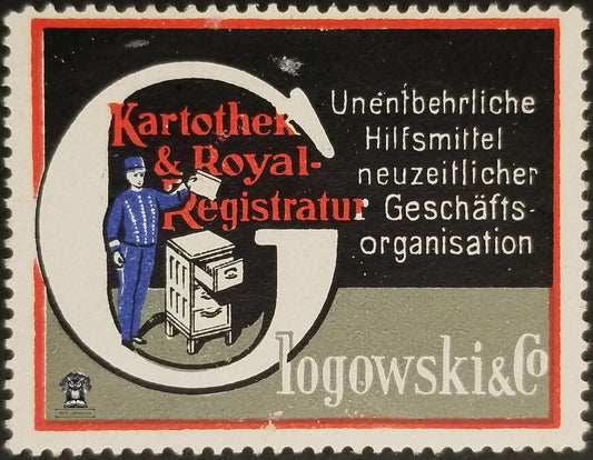 German Logowski & Co Kartother Royal Registrar Cinderella Advertising Poster Stamp - Germany