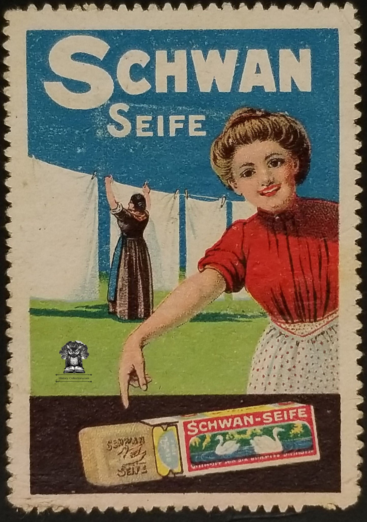 German Schwan Seife Laundry Soap Advertising Cinderella Poster Stamp - Germany