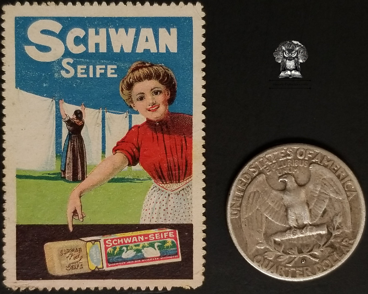 German Schwan Seife Laundry Soap Advertising Cinderella Poster Stamp - Germany