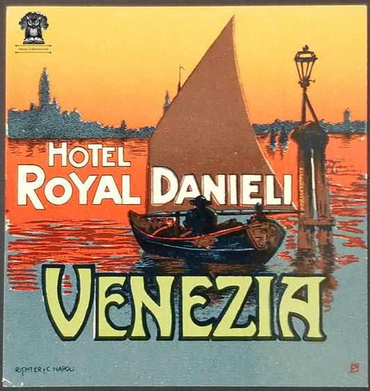 Vintage Hotel Royal Danieli Luggage Baggage Travel Sticker Venezia Venice Italy
