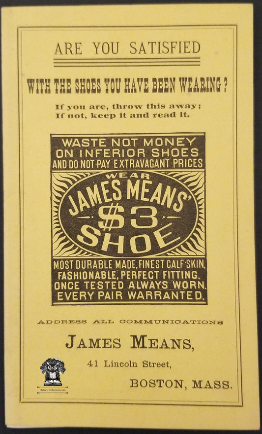 James Means Advertising Booklet Shoe Manufacturer- Lincoln St Boston MA