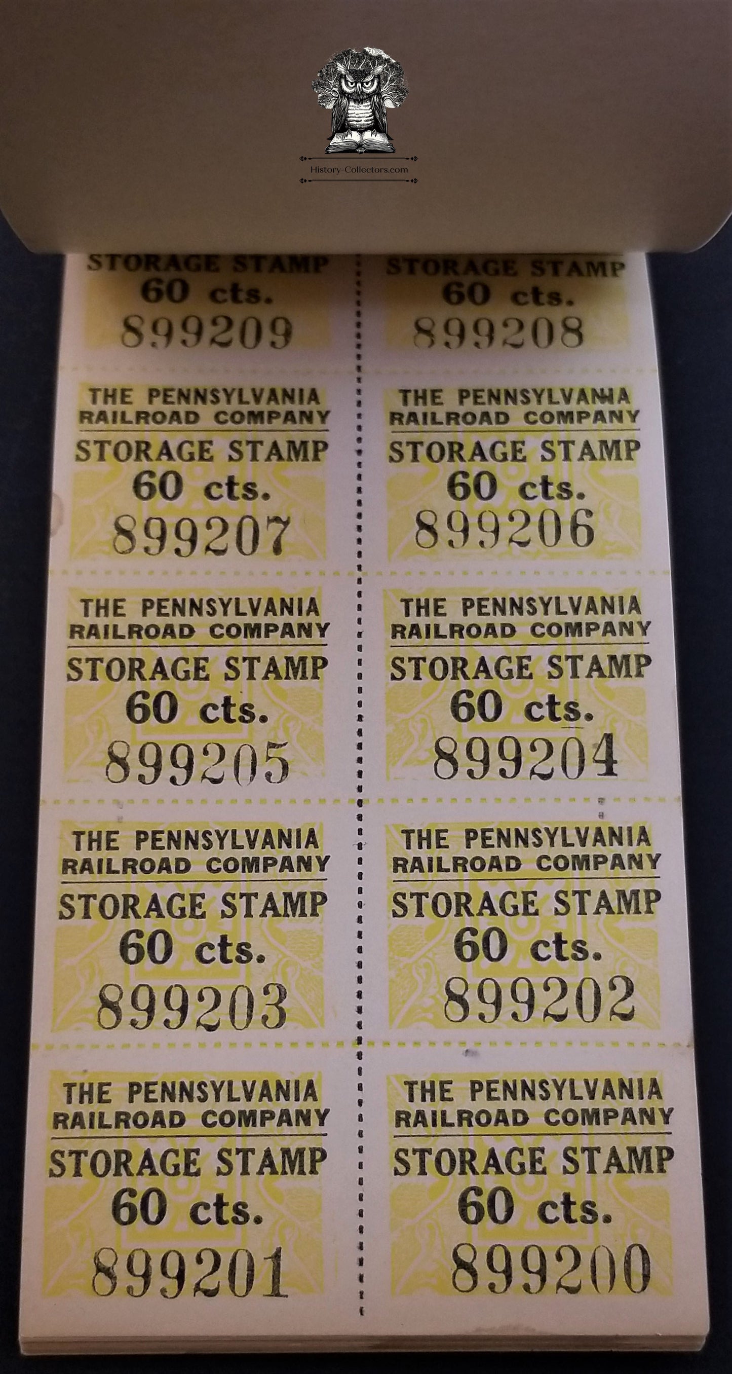 Pennsylvania Railroad Storage Stamps Booklet 60c Train Baggage PRR Penn Station