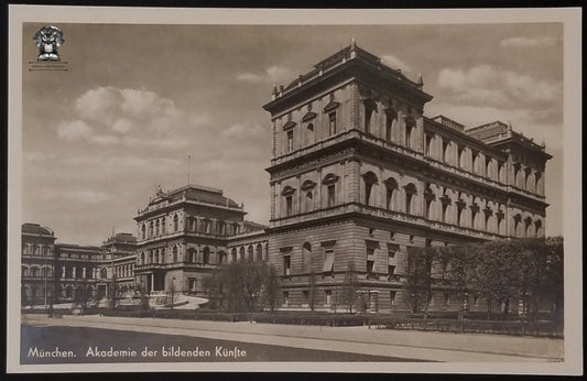 RPPC Picture Postcard - Academy of Fine Arts 1886 Building - Munich Germany Bavaria