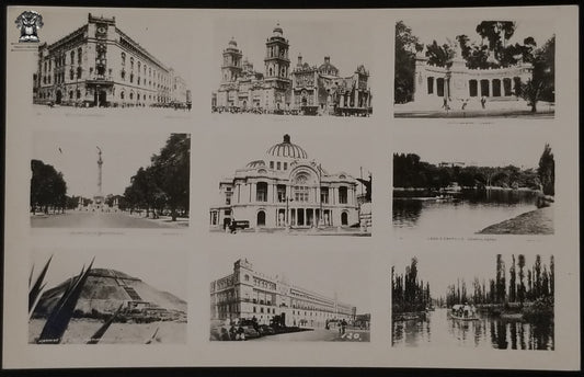 RPPC Picture Postcard - Mosaic Mexico City Historical Places Angel of Independence Chapultepec Cathedral