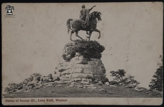 RPPC Picture Postcard - The Copper Horse Statue George III Long Walk Windsor Castle UK