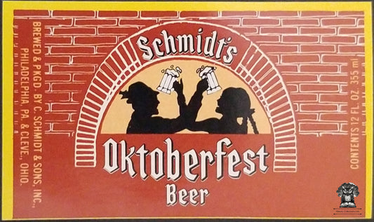 Schmidt's Oktoberfest Beer Bottle Label - Philadelphia PA Cleveland OH