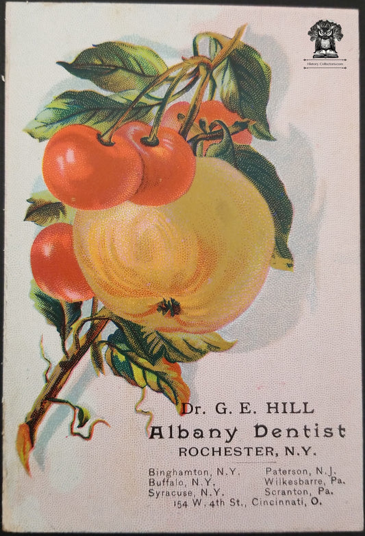 Dentist Trade Card Albany Dental Association Price List Office Locations - G.E. Hill Rochester NY
