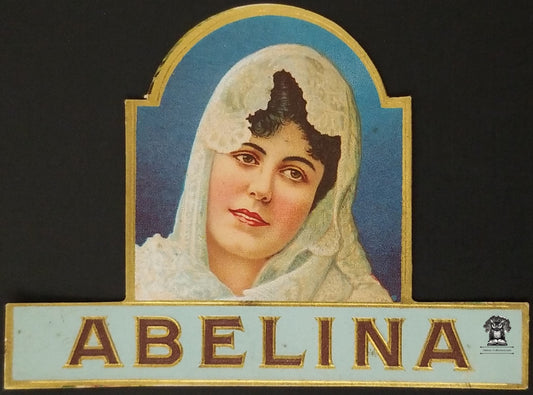 Vintage Abelina Cigar Box Label Embossed Advertising Logo