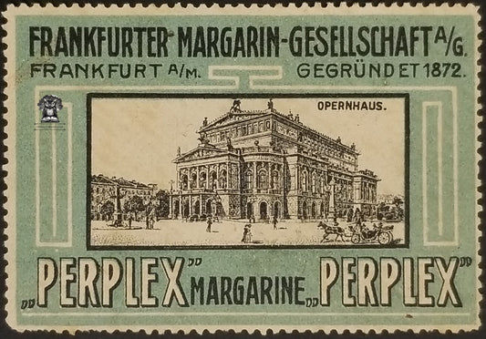 Vintage German Frankfurter Margarin Society Perplex Cinderella Poster Stamp - Germany