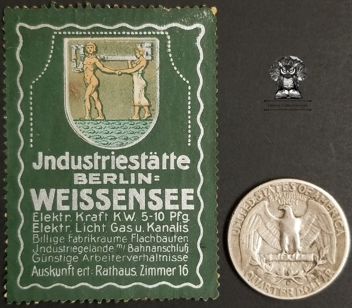 Vintage German Weissensee Industrial Site Berlin Germany Cinderella Poster Stamp