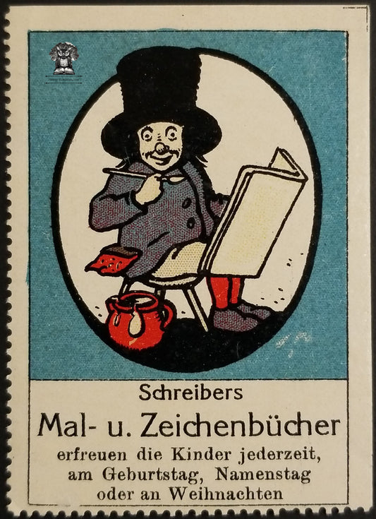 Vintage German Writer's Painting & Drawing Books Cinderella Poster Stamp - Germany