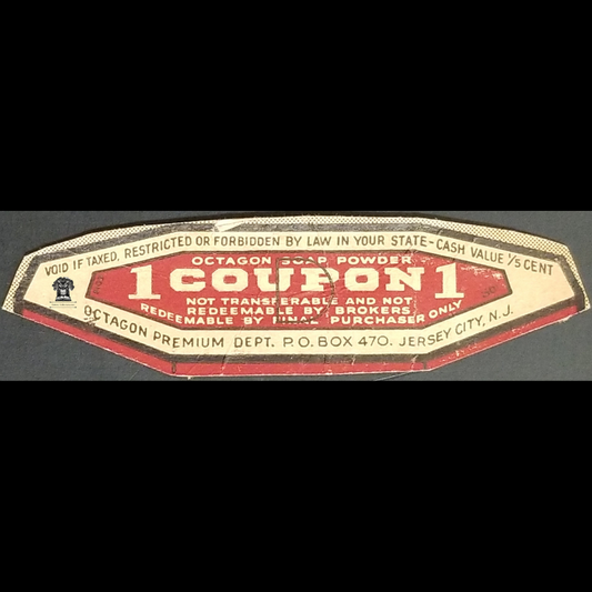 Vintage Octagon Soap Powder Loyalty Reward Saving Free Premium Coupon - Cardboard Cut-Out - Jersey City NJ - Series D - Marketing Strategy