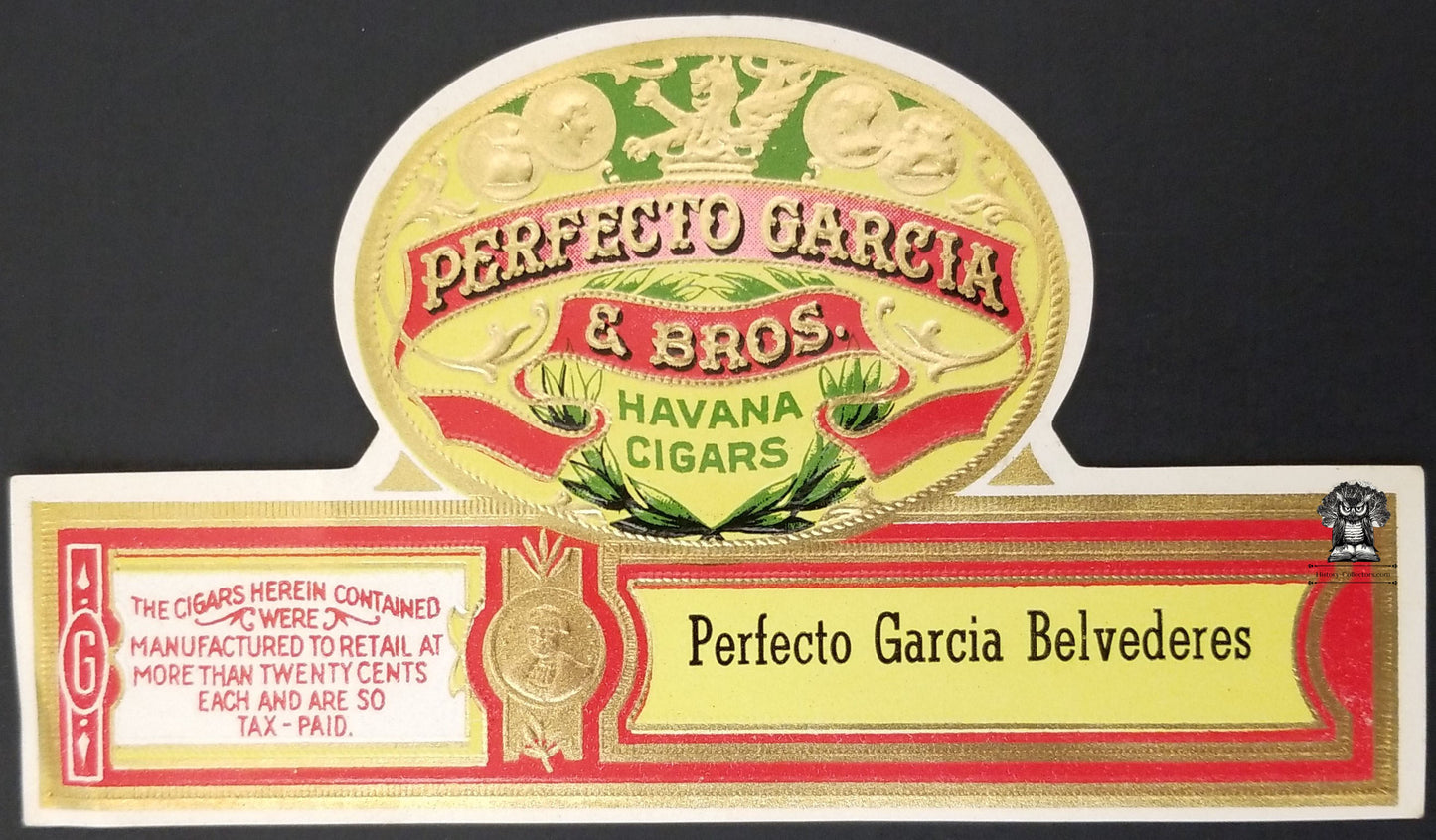 Vintage Perfecto Garcia Havana Cigars Label - Tax Paid