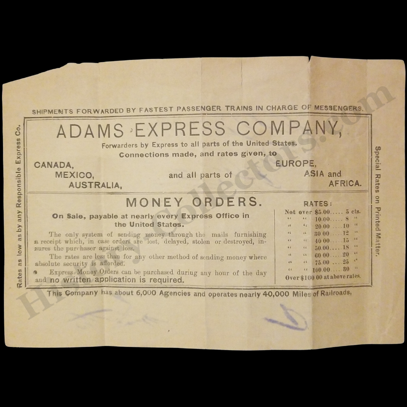 c1890 Adams Express Co Shipping Receipt - Boston Massachusetts - Rail Freight - Documentary Revenue Stamp - Gilded Progressive Era - Ready For Framing