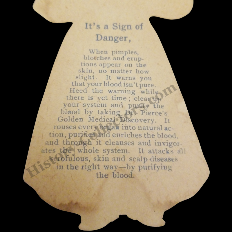 c1895 Dr. Ray Vaughn Pierce’s Advertising Paper Doll Die Cut - People's Common Sense Medical Advisor - World’s Dispensary Medical Association Buffalo New York - Female Derangement Cure - Progressive Gilded Age Era - Ready For Framing