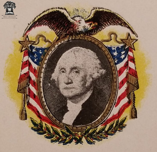 c1900 Celluloid Pinback Proof Die Cut - Patriotic George Washington