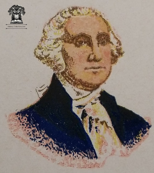 c1900 Celluloid Pinback Proof Die Cut - Patriotic George Washington Bust