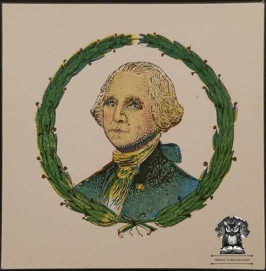 c1900 Celluloid Pinback Proof Die Cut - Patriotic George Washington Portrait