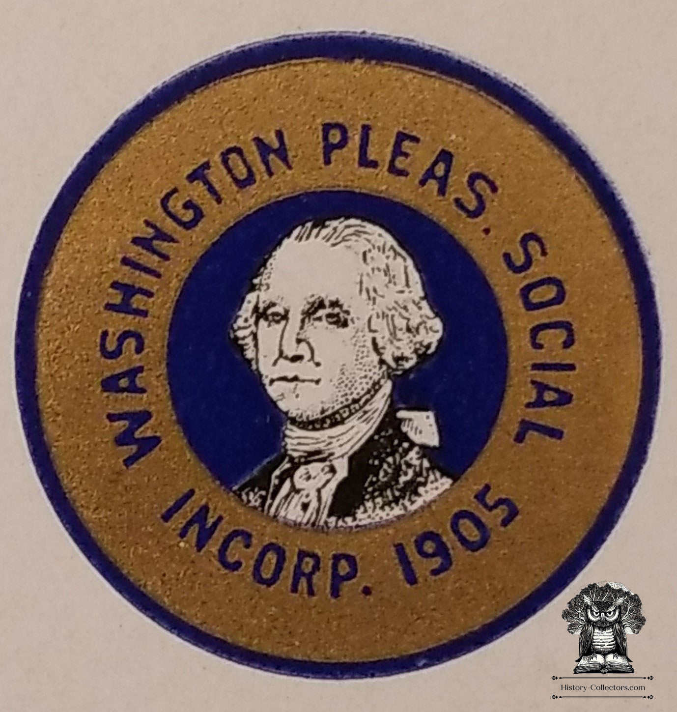 c1905 Celluloid Pinback Proof Die Cut George Washington - Fraternal Order Club