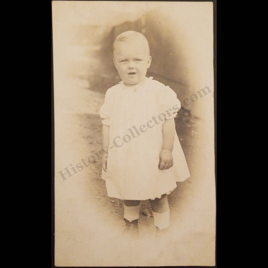 c1907 Child Edwardian Fashion Portraiture RPPC Real Photo Postcard - Photographed By L. Schanck Of Salem New Jersey - Unidentified - CYKO Stamp Box - Progressive Era