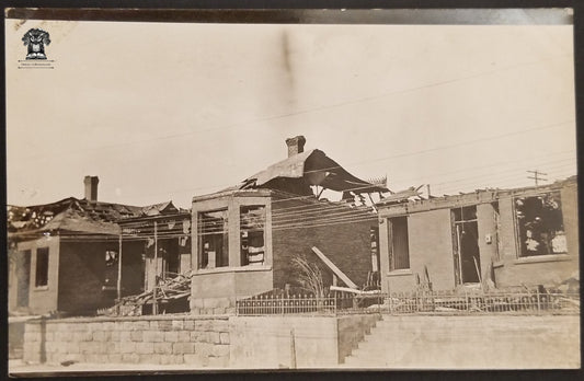 c1907 RPPC Picture Postcard - Building Disaster - VELOX Stamp Box