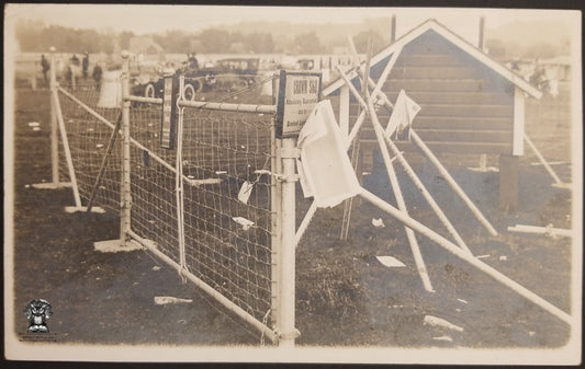 c1907 RPPC Picture Postcard - Storm Damage - Crown Sho Botsford Lumber Co - NOKO Stamp Box - Horse Racing ?