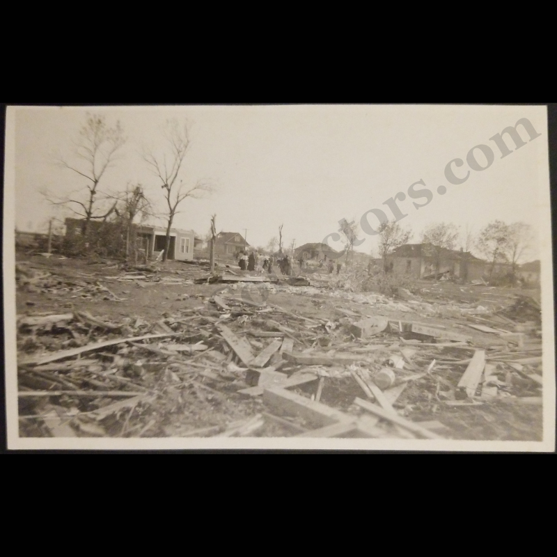 c1907 Tornado Severe Weather Storm Damage Small Rural Town RPPC Real Photo Postcard - Unidentified - VELOX Stamp Box - Progressive Era