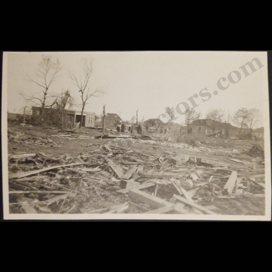 c1907 Tornado Severe Weather Storm Damage Small Rural Town RPPC Real Photo Postcard - Unidentified - VELOX Stamp Box - Progressive Era