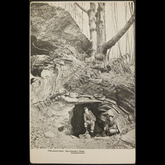 c1908 Old Indian Cave Postcard - Wissahickon Valley Park Philadelphia Pennsylvania - Progressive Era - Ready For Framing