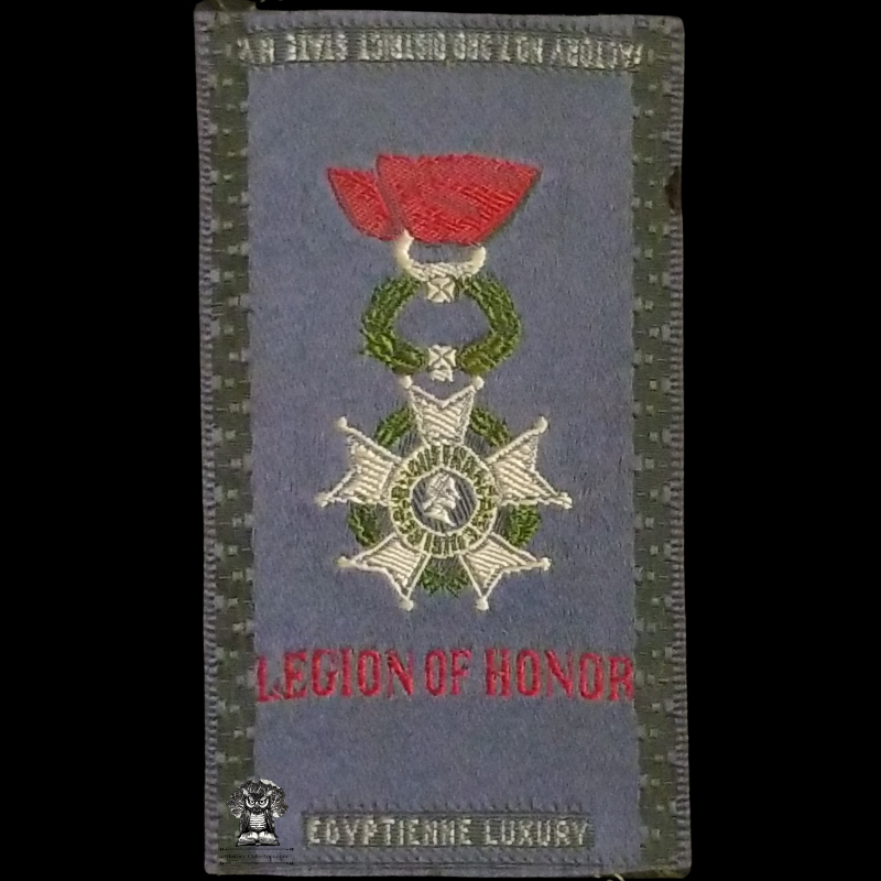 c1910 Legion Of Honor Tobacco Cigarette Silk - American Tobacco Company - Military & Lodge Medals - Fraternal Order - Egyptienne Luxury - Advertising Premium