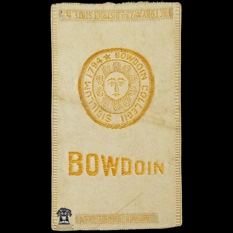 c1910 Bowdoin College Tobacco Cigarette Silk - American Tobacco Company - Factory No 7 - 3rd District State New York - Egyptienne Luxury - Advertising Premium