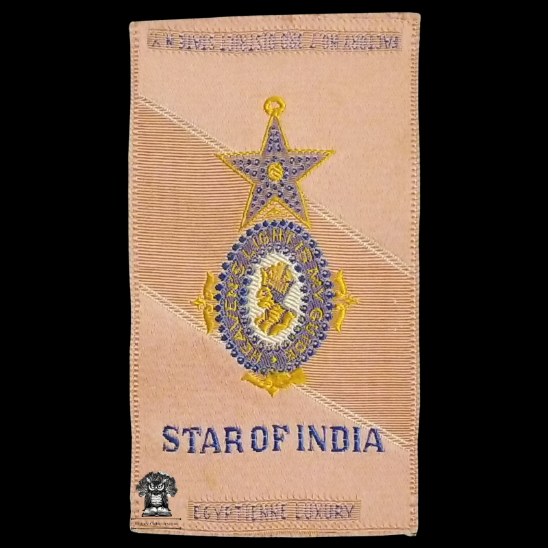 c1910 British Order Of The Star Of India Tobacco Cigarette Silk - American Tobacco Company - Factory No 7 - 3rd District State New York - Egyptienne Luxury - Advertising Premium