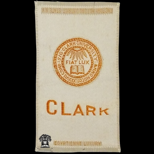 c1910 Clark University Tobacco Cigarette Silk - American Tobacco Company - Factory No 7 - 3rd District State New York - Egyptienne Luxury - Advertising Premium