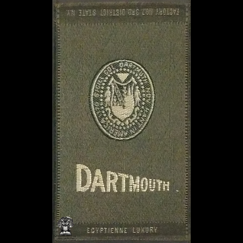 c1910 Dartmouth College Tobacco Cigarette Silk - American Tobacco Company - Factory No 7 - 3rd District State New York - Egyptienne Luxury - Advertising Premium