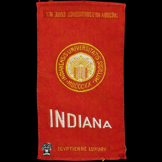 c1910 Indiana University - Tobacco Cigarette Silk - American Tobacco Company - Factory No 7 - 3rd District State New York - Egyptienne Luxury - Advertising Marketing Premium