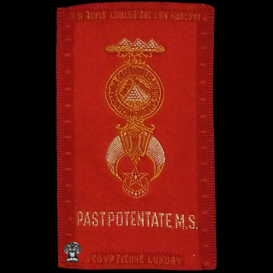 c1910 Past Potentate Mystic Shriners Fraternal Order Tobacco Cigarette Silk - American Tobacco Company - Factory No 7 - 3rd District State New York - Egyptienne Luxury - Advertising Premium