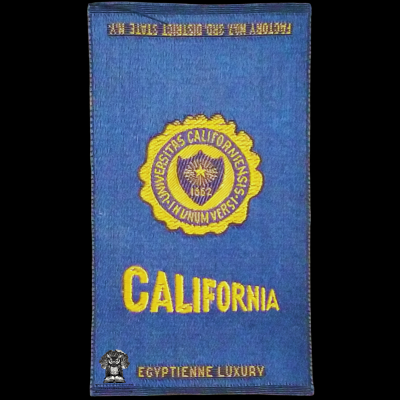 c1910 University Of California Tobacco Cigarette Silk - American Tobacco Company - Factory No 7 - 3rd District State New York - Egyptienne Luxury - Advertising Premium