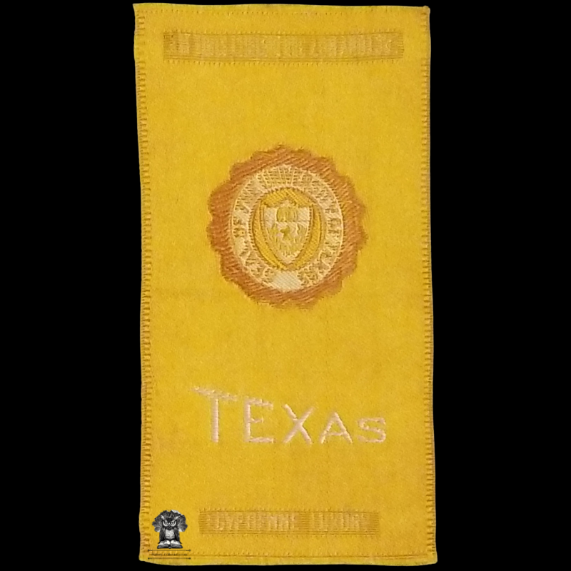 c1910 University Of Texas Tobacco Cigarette Silk - American Tobacco Company - Factory No 7 - 3rd District State New York - Egyptienne Luxury - Advertising Premium