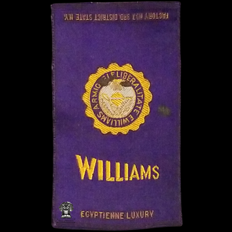 c1910 Williams College Tobacco Cigarette Silk - American Tobacco Company - Williamstown Massachusetts - Egyptienne Luxury - Advertising Premium