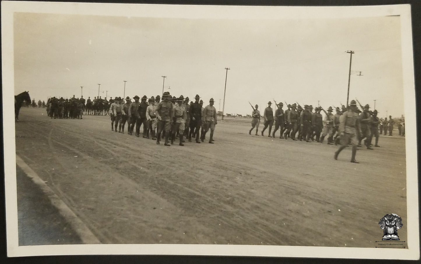 c1918 RPPC Picture Postcard - Post WWI US Army March Naval Military Transit Point Embarkation Port - AZO Stamp Box