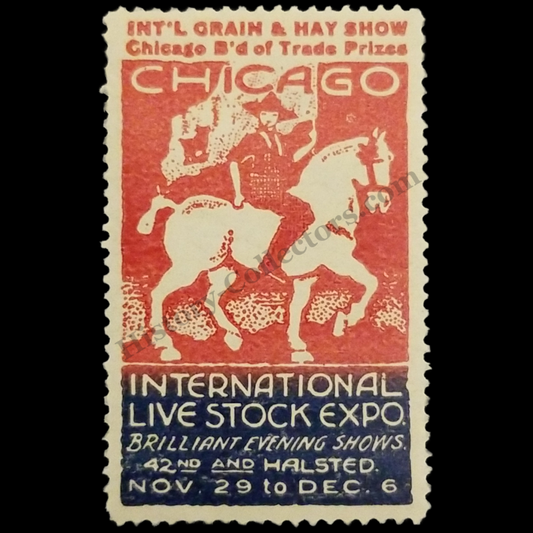 c1919 International Live Stock Exposition Advertising Stamp - 42nd And Halsted Chicago Illinois – Union Stock Yards - International Grain And Hay Show - Chicago Board Of Trade - Ready For Framing