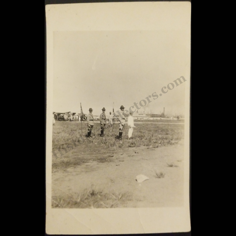 c1920 U.S. & Japanese Officers Formal Joint Military Ceremony RPPC Real Photo Postcard - Unidentified - ARTURA Stamp Box