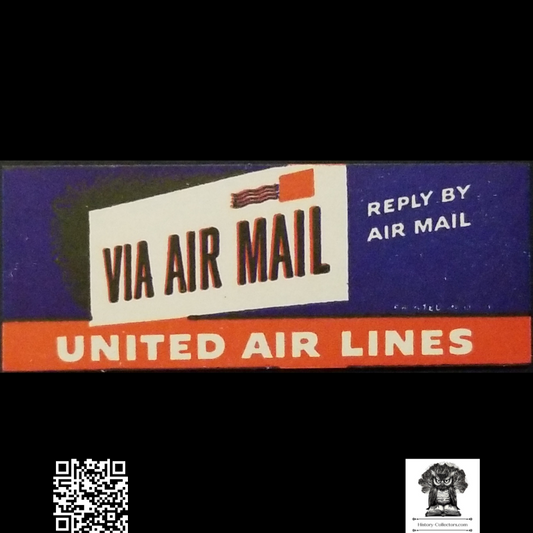 c1930s United Air Lines Air Mail Advertising Label - Postal Memorabilia