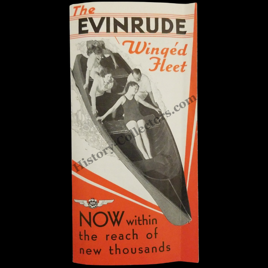 c1935 Evenrude Outboard Motors Sales Brochure - Milwaukee Wisconsin - Great Depression Era - Ready For Framing